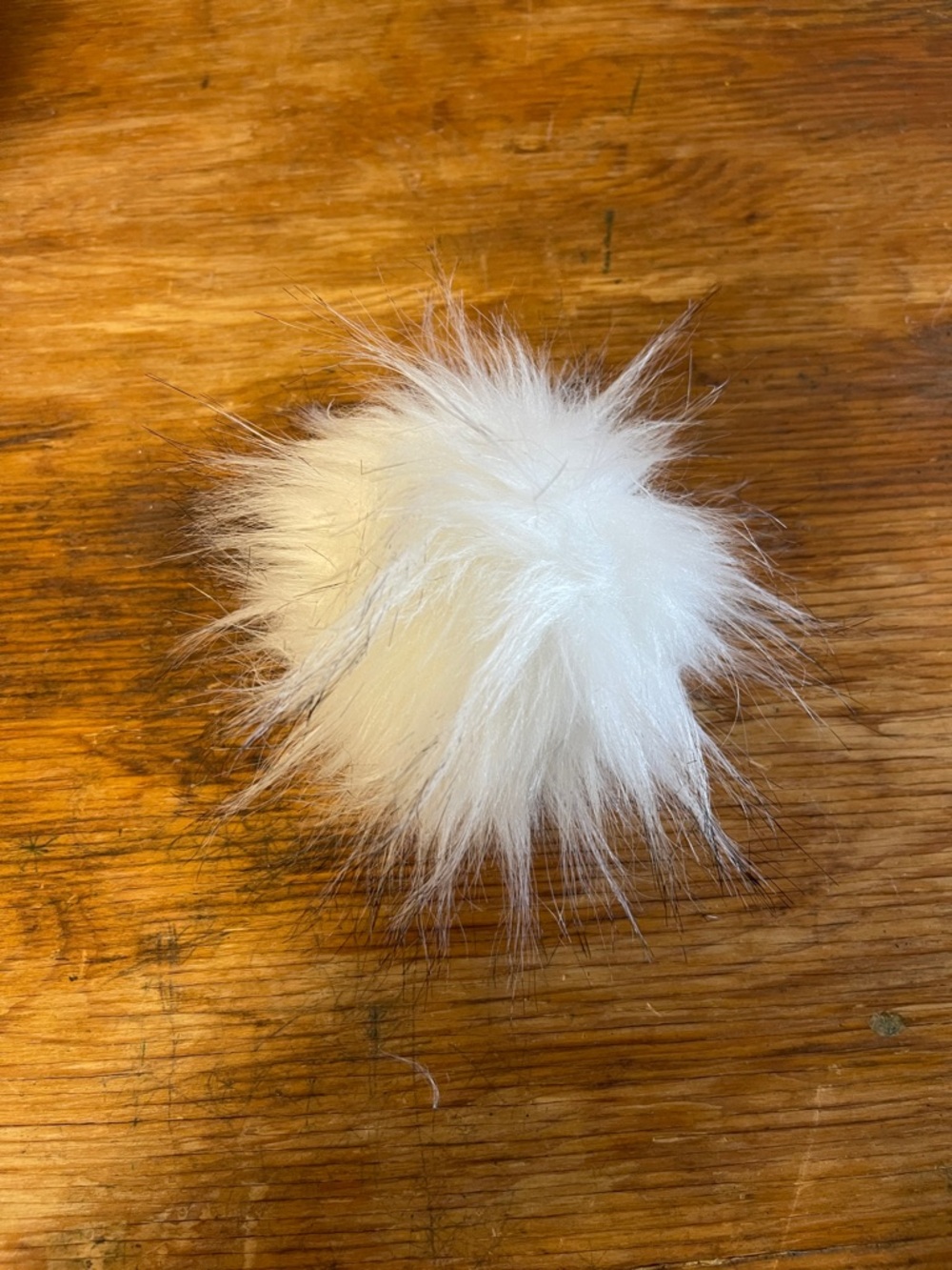 White Faux Fur Pom Pom